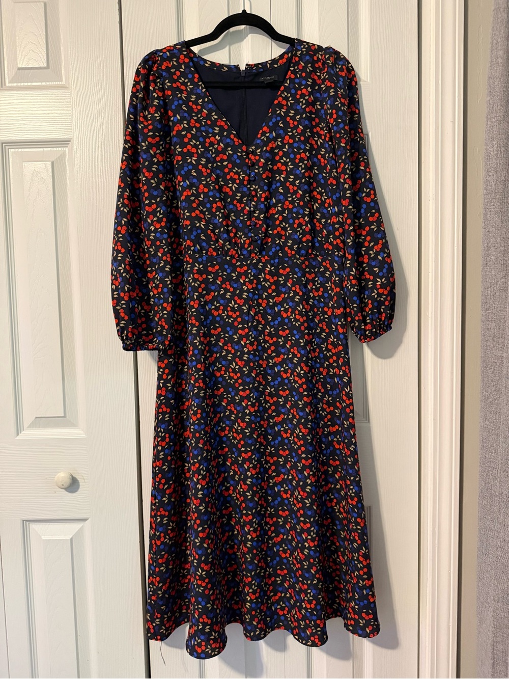 Ann Taylor Berry Print Midi Dress